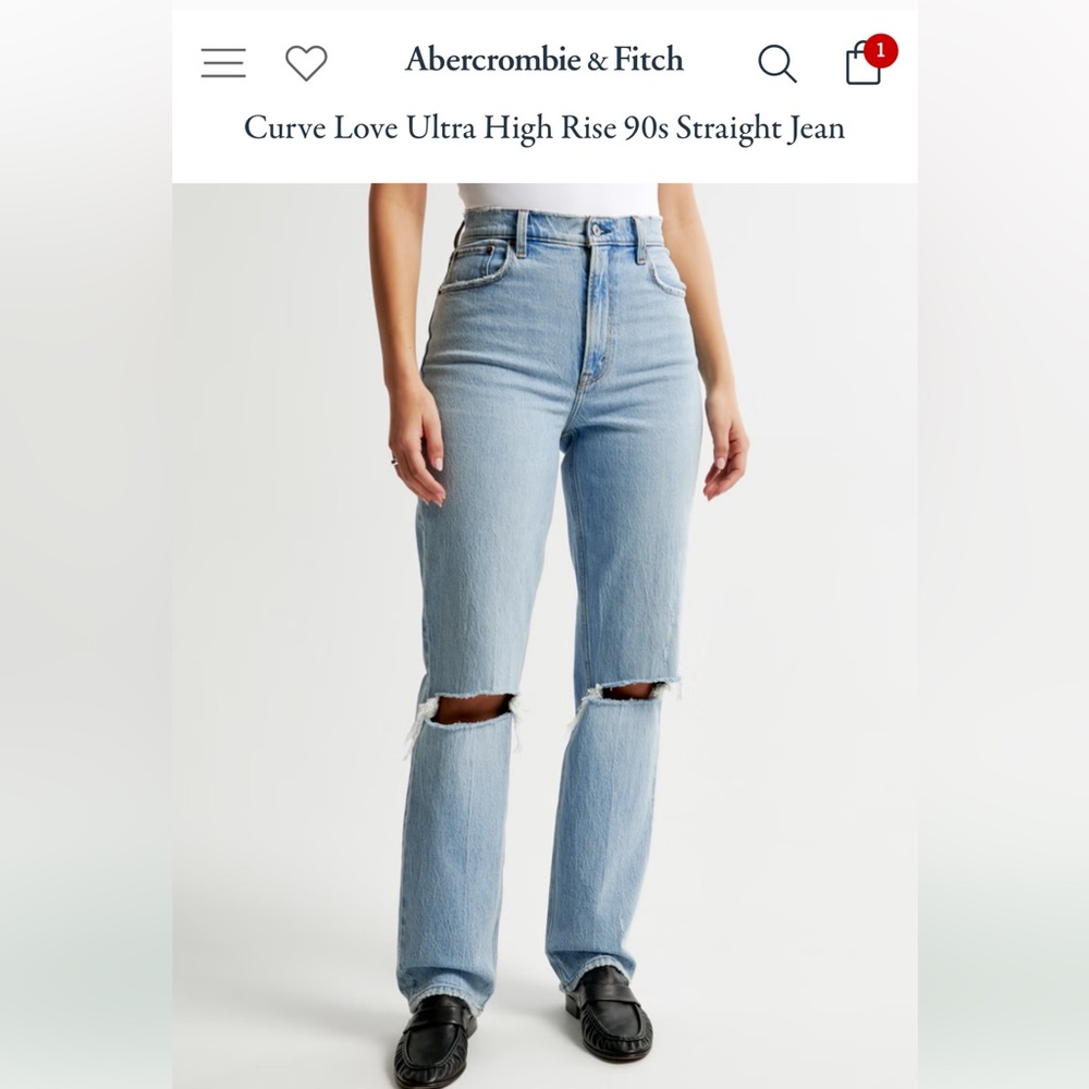 Abercrombie Curve Love Ultra High Rise 90s Straight Jean